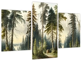 Tablou - Peisaj de epocă de păduri (90x60 cm)