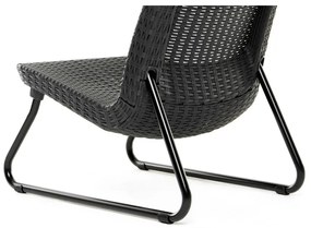 Set mobilier de grădină gri închis din ratan artificial pentru două persoane Rio – Keter