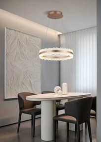 Lustra Suspendata Cu Telecomanda, 3 Tipuri De Lumina, Inaltime Reglabila, 144W, Maro