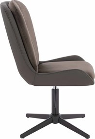 HR690CROSS Scaun Velvet&amp;soft Piele Pu Ciocolată/Cafea Bază Neagră