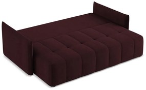 Canapea burgundy extensibilă/cu spațiu de depozitare 225 cm Moku – Makamii
