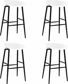 vidaXL Scaune de bar, 4 buc., alb