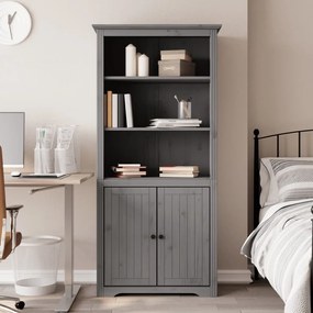 vidaXL Bibliotecă &quot;BODO&quot;, gri, 82x40x173 cm, lemn masiv de pin