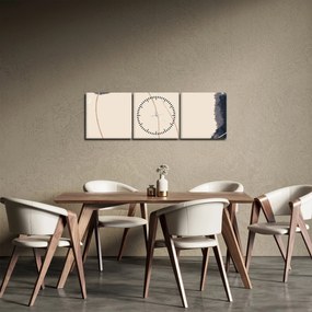 Tablou - Abstractizare bej (cu ceas) (90x30 cm)