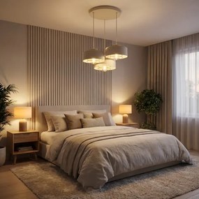 BRILAGI - Lustră suspendată pe cablu SPRING 3xE27/60W/230V bej/auriu