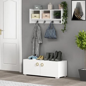 Cuier de perete STAR 35x76 cm alb