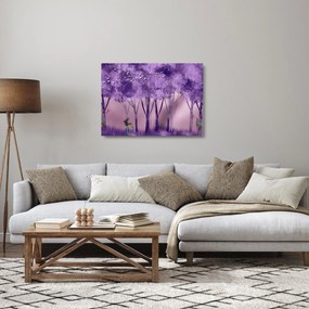 Tablou pe sticlă - Cerbi în pădurea magică (70x50 cm)