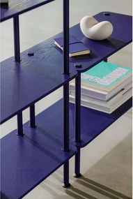 Etajeră albastră cu aspect de lemn de stejar 80x127x35 cm Teidi – noo.ma