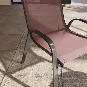 Outsunny Set de 4 Scaune Suprapozabile cu Spătar Înalt și șezut din Plasă, 54x71x93 cm, Negru | Aosom Romania