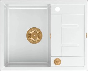 Chiuveta compozit incastrata Quadron Unique Morgan 116 alb - cupru 62x50 cm