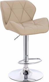 HR111W Scaun Crem Piele Ecologica Premium Soft cu Bază Cromata