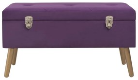 329931 vidaXL Bancă cu un compartiment de depozitare, violet, 80 cm, catifea