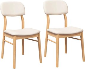 vidaXL Scaune sufragerie cu perne 2 buc cauciuc din lemn masiv natural