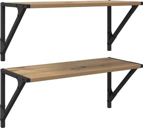 vidaXL Șemele de perete 2 pcs Stejar Artizanal 60 x 25 x 25,5 cm
