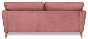 Canapea roz cu tapițerie din catifea reiată 206 cm Paris – Scandic