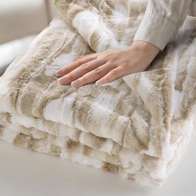 Pătură bej din blană artificială 180x220 cm Cheyenne – douceur d'intérieur