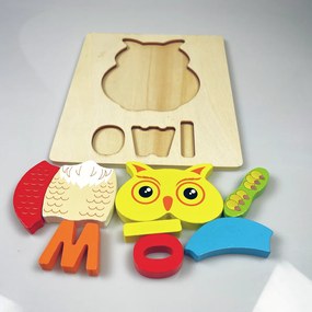 Puzzle din lemn pentru copii "Bufniţă"