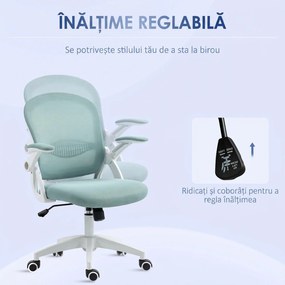 Vinsetto Scaun Birou Ergonomic Albastru Dimensiuni Variabile Suport Lombar Integrat | Aosom Romania