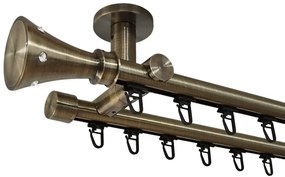 Galerie dubla PRINDERE TAVAN suport universal TEAVA PROFIL -CARTER /19 - AUR ANTIC (Alege marime: 400 cm)