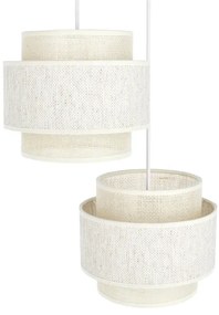 Candelabru pe cablu BOHO 2xE27/60W/230V crem/iută