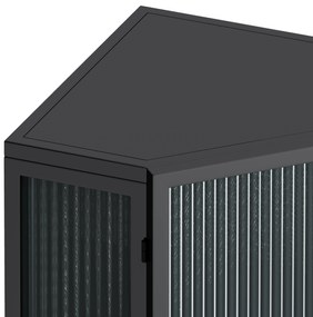 Dulap colțar cu ușă din sticlă, Negru | Aosom Romania