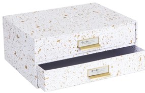 Cutie cu 2 sertare Bigso Box of Sweden Birger, auriu-alb