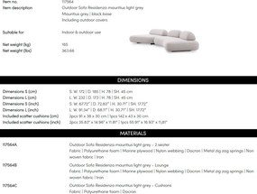 Canapea fixa design LUX din 2 module Residenza, Mauritius grey