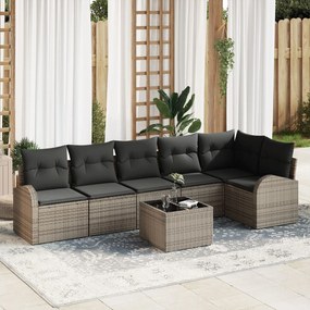 vidaXL Set de Canapea cu 6 Piese pentru Grădină cu Perne Ratan Polimer Negru