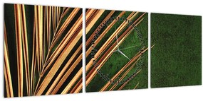 Tablou cu frunză (cu ceas) (90x30 cm)