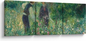 Tablou - Auguste Renoir, Picking Flowers, reproducere (cu ceas) (90x30 cm)
