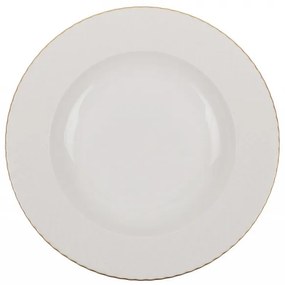 Serviciu de masa, Portelan, 24 de Piese, Culoare Alb / Auriu, 710KTP2490