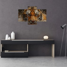 Tablou - Portret de tigru în apă (90x60 cm)