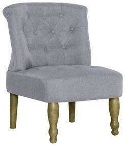 282123 vidaXL Scaun stil franțuzesc, gri deschis, material textil