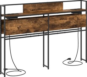 vidaXL Tăblie de depozitare cu raft Stejar afumat 140 cm Lemn compozit