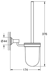 Set accesorii baie Grohe Authentic City 3 in 1, perie WC cu suport, suport hartie igienica, cuier prosop, fixare ascunsa, crom-(40656001,40658001,40657001)