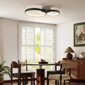 HOMCOM Lampă de tavan LED Modernă cu Intensitate Reglabilă, Putere 40W, Negru | Aosom Romania