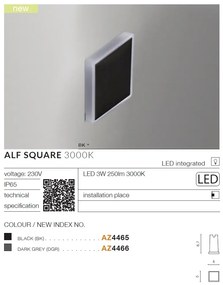 Spot LED incastrabil de exterior ambiental IP65 ALF SQUARE gri