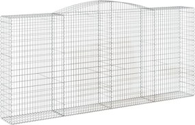 vidaXL Coș gabion arcuit, 400x50x180/200 cm, fier galvanizat