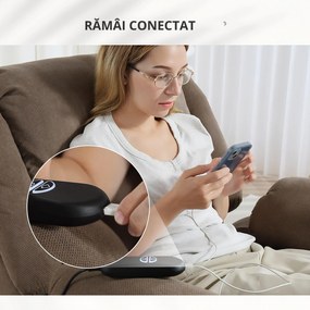HOMCOM Fotoliu Rabatabil până la 150° cu 8 Puncte de Masaj, 2 Telecomenzi și Suport pentru Picioare, 93x104x100 cm, Maro | Aosom Romania