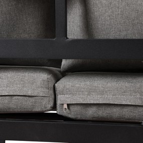 Set de mobilier de grădină din 5 piese, grup de ședere cu spătar reglabil, Negru+Gri