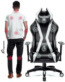 Scaun gaming Diablo X-Horn 2.0 Normal Size: Negru-alb Diablochairs