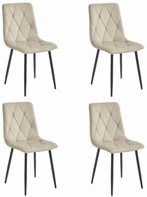 Set 4 Scaune Bucatarie/Dining Fido Catifea Bej