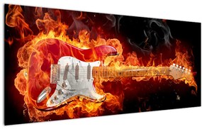 Tablou - Gtara în flăcări (120x50 cm)