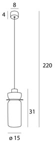 Lustră LED pe cablu MAXLIGHT P0531 SIGNATURE LED/8W/230V d. 15 cm alamă/transparent