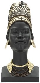 Bust decorativ negru din polirasina, 21,5x27,5x45 cm, Maasai Mauro Ferretti