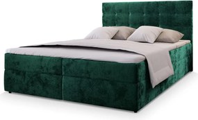 OFERTA Pat tapitat boxspring GLORIEN VELVET 160x200 cm verde inchis II. calitate