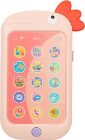 Baby Mix Telefon pentru copii Papagal roz, 8 x 14 x 2 cm