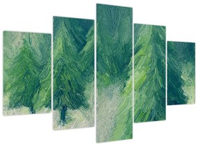 Tablou - Conifere pictate (150x105 cm)