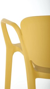 Scaun din plastic mustar K491
