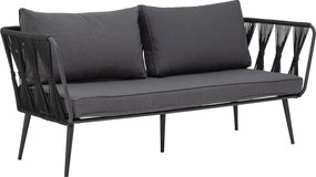 Canapea de exterior, neagra, din metal Pavone